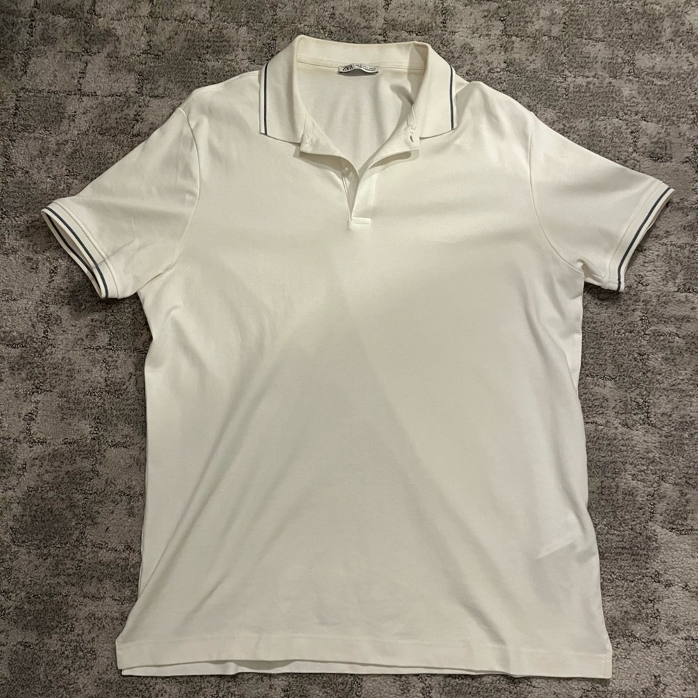 Men’s Zara white polo shirts